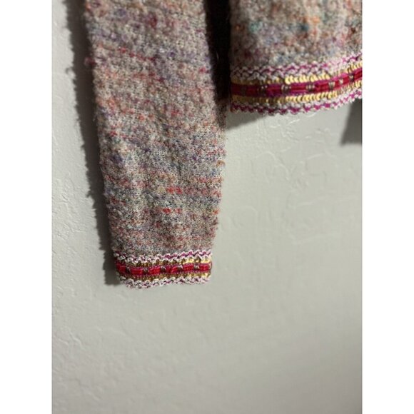 Gracia Crop Jacket Medium Tweed Pastel Silver Glitter Contrast Denim - Picture 4 of 9